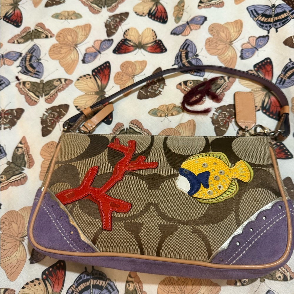 Coach Multicolor Fish and Coral Clutch